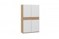 Шкаф-купе с 2 глухими дверями «Оскар Скания» 1400 Ручка серебро, Дуб Крафт золотой, Белый снег, Дуб тортугга (Глухой/Глухой)