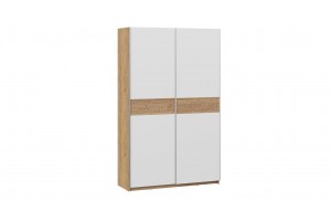 Шкаф-купе с 2 глухими дверями Оскар Скания 1400 Ручка серебро, Дуб Крафт золотой, Белый снег, Дуб тортугга (Глухой/Глухой)