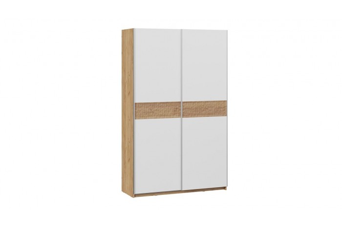 Шкаф-купе с 2 глухими дверями «Оскар Скания» 1400 Ручка серебро, Дуб Крафт золотой, Белый снег, Дуб тортугга (Глухой/Глухой)