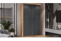 Шкаф-купе с 2 глухими дверями «Оскар Скания» 1400 Ручка серебро, Дуб Крафт золотой, Серый графит, Графит матовый (Глухой/Глухой)