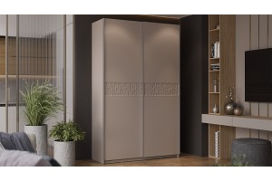 Шкаф-купе с 2 глухими дверями Оскар Скания 1400 Ручка серебро, Кашемир, Кашемир сатин (Глухой/Глухой)