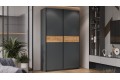 Шкаф-купе с 2 глухими дверями «Оскар Скания» 1400 Ручка черная, Серый графит, Дуб тортугга (Глухой/Глухой)
