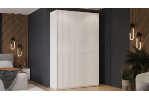 Шкаф-купе с 2 глухими дверями Оскар Тиффани 1400 Ручка белая, Белый снег, Белый софт (Глухой/Глухой)