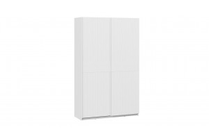 Шкаф-купе с 2 глухими дверями Оскар Тиффани 1400 Ручка белая, Белый снег, Белый софт (Глухой/Глухой)