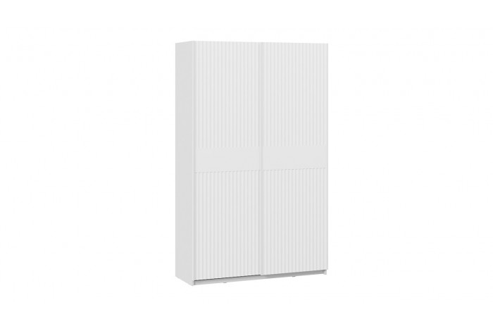 Шкаф-купе с 2 глухими дверями «Оскар Тиффани» 1400 Ручка белая, Белый снег, Белый софт (Глухой/Глухой)