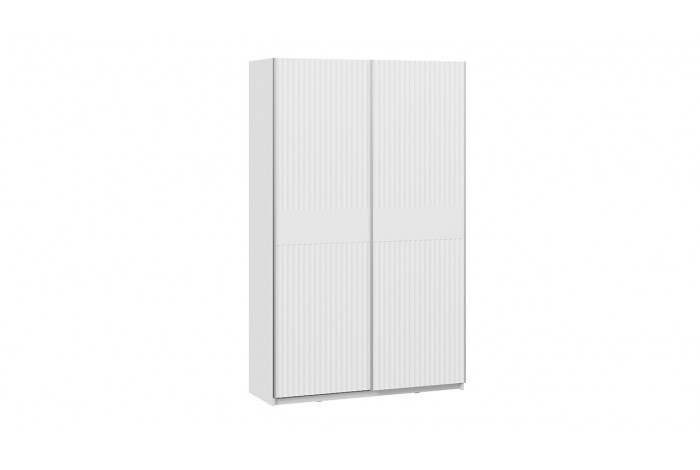 Шкаф-купе с 2 глухими дверями «Оскар Тиффани» 1400 Ручка серебро, Белый снег, Белый софт (Глухой/Глухой)