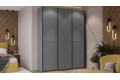 Шкаф-купе с 3 глухими дверями «Оскар Тиффани» 1800 Ручка черная, Серый графит, Графит матовый (Глухой/Глухой/Глухой)