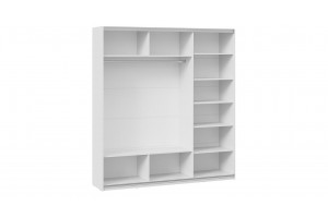 Шкаф-купе с 3 глухими дверями Оскар Тиффани 2100 Ручка белая, Белый снег, Белый софт (Глухой/Глухой/Глухой)