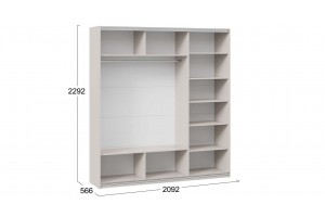 Шкаф-купе с 3 глухими дверями Оскар Тиффани 2100 Ручка белая, Кашемир, Кашемир матовый (Глухой/Глухой/Глухой)