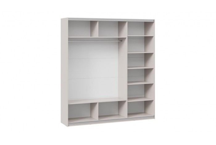 Шкаф-купе с 3 глухими дверями «Оскар Тиффани» 2100 Ручка белая, Кашемир, Кашемир матовый (Глухой/Глухой/Глухой)