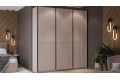 Шкаф-купе с 3 глухими дверями «Оскар Тиффани» 2100 Ручка черная, Кашемир, Кашемир матовый (Глухой/Глухой/Глухой)