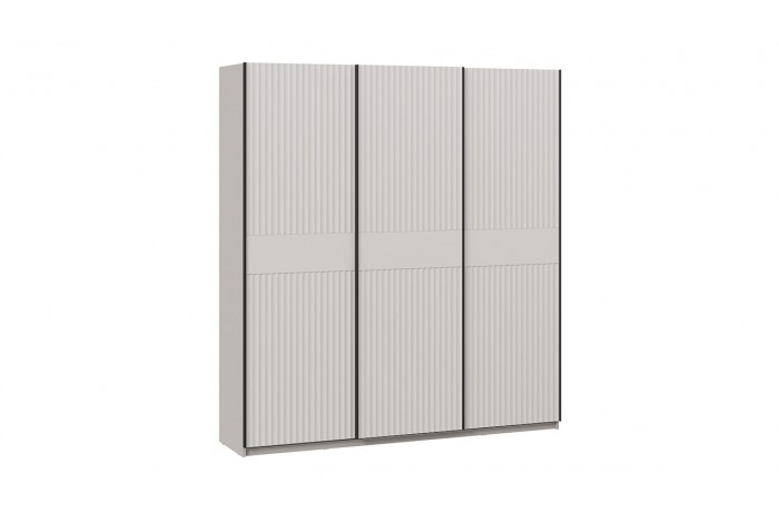 Шкаф-купе с 3 глухими дверями «Оскар Тиффани» 2100 Ручка черная, Кашемир, Кашемир матовый (Глухой/Глухой/Глухой)