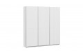 Шкаф-купе с 3 глухими дверями «Оскар Тиффани» 2100 Ручка серебро, Белый снег, Белый софт (Глухой/Глухой/Глухой)