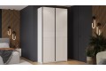 Шкаф-купе с 2 глухими дверями «Оскар Тиффани» 1200 Ручка черная, Белый снег, Белый софт (Глухой/Глухой)