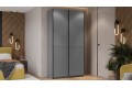Шкаф-купе с 2 глухими дверями «Оскар Тиффани» 1200 Ручка черная, Серый графит, Графит матовый (Глухой/Глухой)