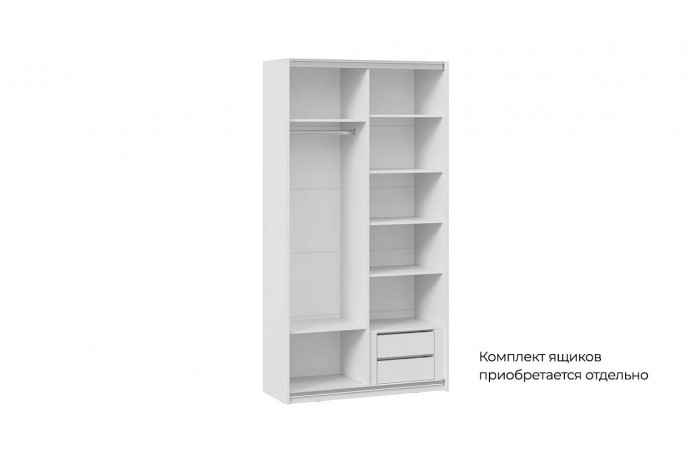 Шкаф-купе с 2 глухими дверями «Оскар Тиффани» 1200 Ручка белая, Белый снег, Белый софт (Глухой/Глухой)