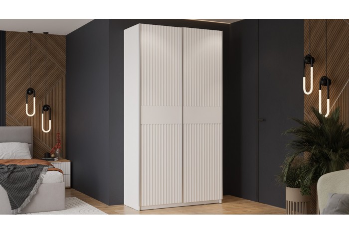 Шкаф-купе с 2 глухими дверями «Оскар Тиффани» 1200 Ручка серебро, Белый снег, Белый софт (Глухой/Глухой)