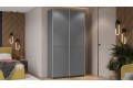 Шкаф-купе с 2 глухими дверями «Оскар Тиффани» 1200 Ручка серебро, Серый графит, Графит матовый (Глухой/Глухой)