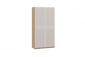 Шкаф-купе с 2 глухими дверями Оскар Хилтон 1200 Ручка белая, Дуб Крафт золотой, Кашемир сатин (Глухой/Глухой)