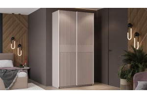 Шкаф-купе с 2 глухими дверями Оскар Хилтон 1200 Ручка белая, Кашемир, Кашемир сатин (Глухой/Глухой)
