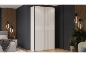 Шкаф-купе с 2 глухими дверями Оскар Хилтон 1200 Ручка черная, Белый снег, Белый матовый (Глухой/Глухой)