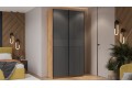 Шкаф-купе с 2 глухими дверями «Оскар Хилтон» 1200 Ручка черная, Дуб Крафт золотой, Графит матовый (Глухой/Глухой)