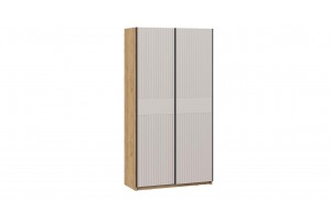 Шкаф-купе с 2 глухими дверями Оскар Хилтон 1200 Ручка черная, Дуб Крафт золотой, Кашемир сатин (Глухой/Глухой)