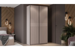 Шкаф-купе с 2 глухими дверями Оскар Хилтон 1200 Ручка черная, Кашемир, Кашемир сатин (Глухой/Глухой)