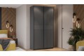 Шкаф-купе с 2 глухими дверями «Оскар Хилтон» 1200 Ручка черная, Серый графит, Графит матовый (Глухой/Глухой)