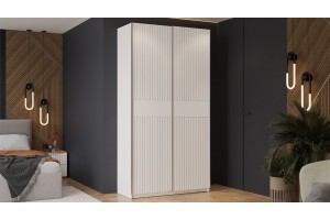 Шкаф-купе с 2 глухими дверями Оскар Хилтон 1200 Ручка серебро, Белый снег, Белый матовый (Глухой/Глухой)