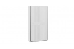 Шкаф-купе с 2 глухими дверями Оскар Хилтон 1200 Ручка серебро, Белый снег, Белый матовый (Глухой/Глухой)