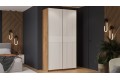 Шкаф-купе с 2 глухими дверями «Оскар Хилтон» 1200 Ручка серебро, Дуб Крафт золотой, Белый матовый (Глухой/Глухой)