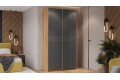 Шкаф-купе с 2 глухими дверями «Оскар Хилтон» 1200 Ручка серебро, Дуб Крафт золотой, Графит матовый (Глухой/Глухой)