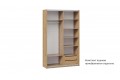 Шкаф-купе с 2 глухими дверями «Оскар Хилтон» 1400 Ручка черная, Дуб Крафт золотой, Белый матовый (Глухой/Глухой)