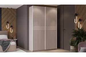 Шкаф-купе с 2 глухими дверями Оскар Хилтон 1400 Ручка белая, Кашемир, Кашемир сатин (Глухой/Глухой)