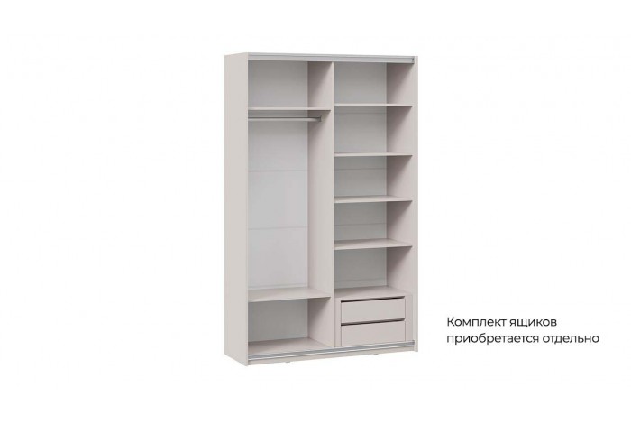 Шкаф-купе с 2 глухими дверями «Оскар Хилтон» 1400 Ручка белая, Кашемир, Кашемир сатин (Глухой/Глухой)