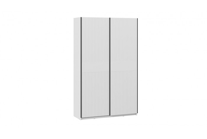 Шкаф-купе с 2 глухими дверями «Оскар Хилтон» 1400 Ручка черная, Белый снег, Белый матовый (Глухой/Глухой)