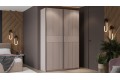 Шкаф-купе с 2 глухими дверями «Оскар Хилтон» 1400 Ручка черная, Кашемир, Кашемир сатин (Глухой/Глухой)