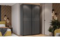 Шкаф-купе с 2 глухими дверями «Оскар Хилтон» 1400 Ручка черная, Серый графит, Графит матовый (Глухой/Глухой)