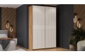 Шкаф-купе с 2 глухими дверями «Оскар Хилтон» 1400 Ручка серебро, Дуб Крафт золотой, Белый матовый (Глухой/Глухой)