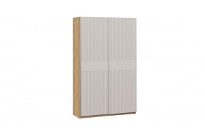 Шкаф-купе с 2 глухими дверями Оскар Хилтон 1400 Ручка серебро, Дуб Крафт золотой, Кашемир, Кашемир сатин (Глухой/Глухой)
