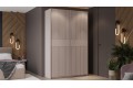 Шкаф-купе с 2 глухими дверями «Оскар Хилтон» 1400 Ручка серебро, Кашемир, Кашемир сатин (Глухой/Глухой)