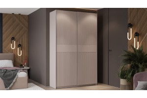 Шкаф-купе с 2 глухими дверями Оскар Хилтон 1400 Ручка серебро, Кашемир, Кашемир сатин (Глухой/Глухой)