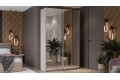 Шкаф-купе с 2 зеркальными дверями «Оскар» 1400 Ручка серебро, Кашемир (Зеркало/Зеркало)
