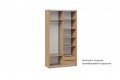 Шкаф-купе с 2 зеркальными дверями «Оскар» 1200 Ручка белая, Дуб Крафт золотой (Зеркало/Зеркало)