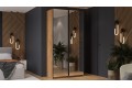 Шкаф-купе с 2 зеркальными дверями «Оскар» 1200 Ручка черная, Дуб Крафт золотой (Зеркало/Зеркало)