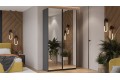 Шкаф-купе с 2 зеркальными дверями «Оскар» 1200 Ручка черная, Серый графит (Зеркало/Зеркало)