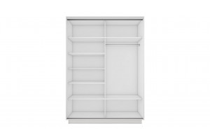 Шкаф-купе 2-х дверный Румер-2 1400 Белый снег (Глухой/Зеркало)