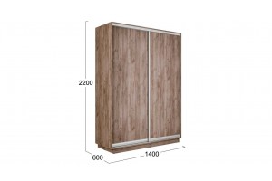 Шкаф-купе 2-х дверный Румер-2 1400 Дуб Крафт Табачный (Глухой/Глухой)