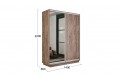 Шкаф-купе 2-х дверный «Румер-2» 1400 - СШК 3.140.70-11.13 Дуб Крафт Табачный (Глухой/Зеркало)